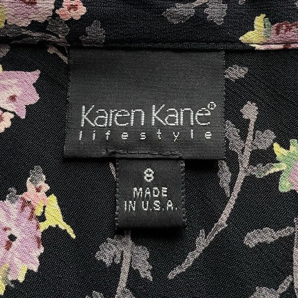 Vintage Black Floral Rayon Maxi Skirt 6 Witchy Whimsigoth Dark Romantic Fairy - Picture 5 of 7